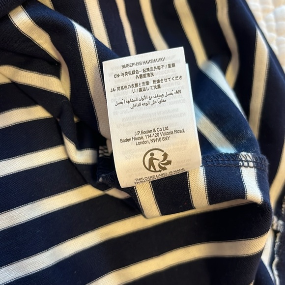 Boden Imogen Breton Stripe Long Sleeve Cotton Dress Sz 6 Navy White Preppy NWOT - Picture 15 of 15
